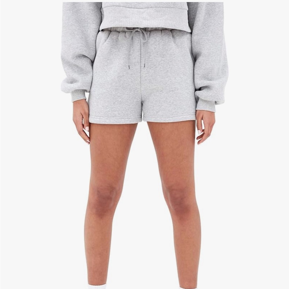 Cropped Crewneck Sweatshirt in Heather Gray - Picture 2 of 12